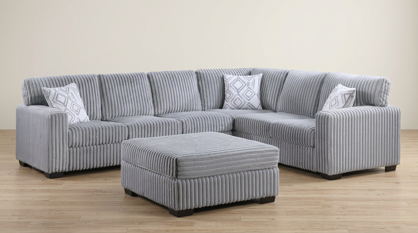 Light Grey 3-Piece Reversible Sectional