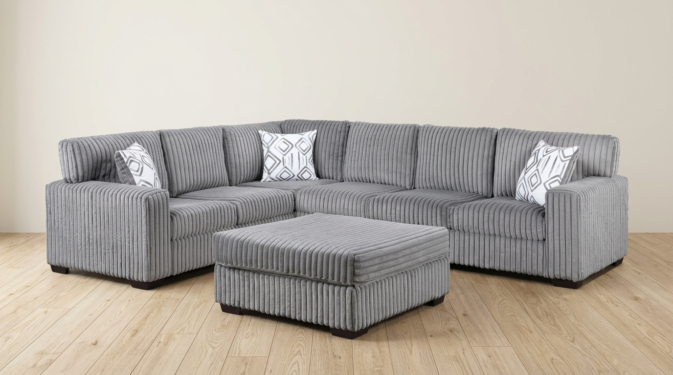Grey 3-Piece Reversible Sectional