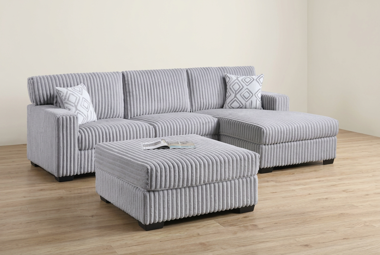 Light Grey 2-Piece Reversible Sectional